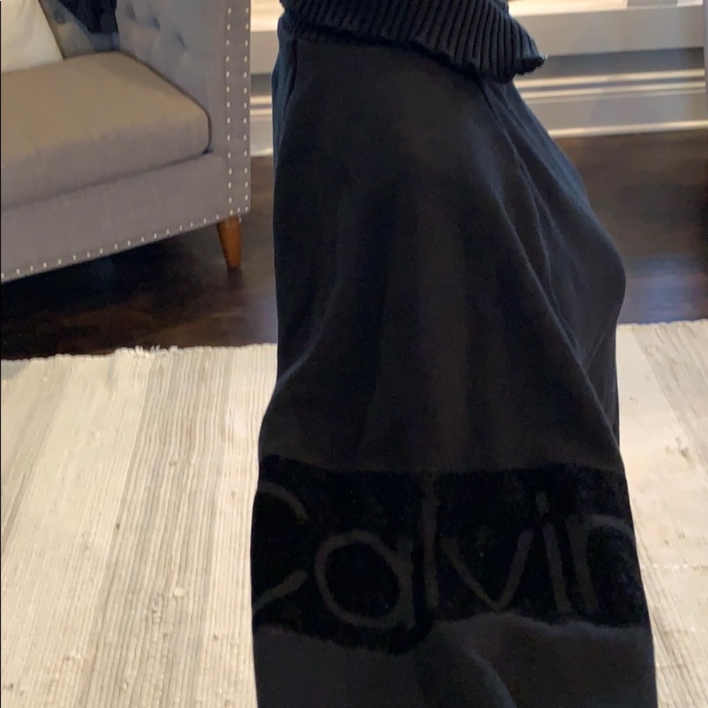 Calvin Klein 1/4 zip w/ velvet “Calvin” on the arm - Picture 3 of 5